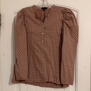 J. Crew Men's Casual Button Down - Red and Brown Plaid